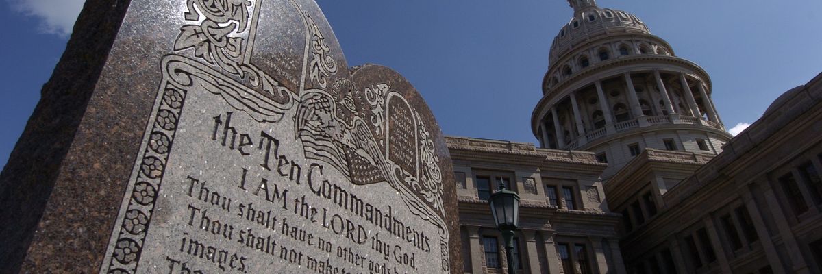 10 Commandments outside Austin, Texas, Capitol Building. 