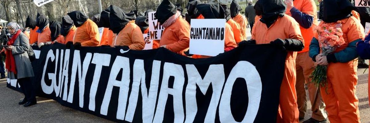 A January 2015 rally against the 14th year of Guantanamo torture. 
