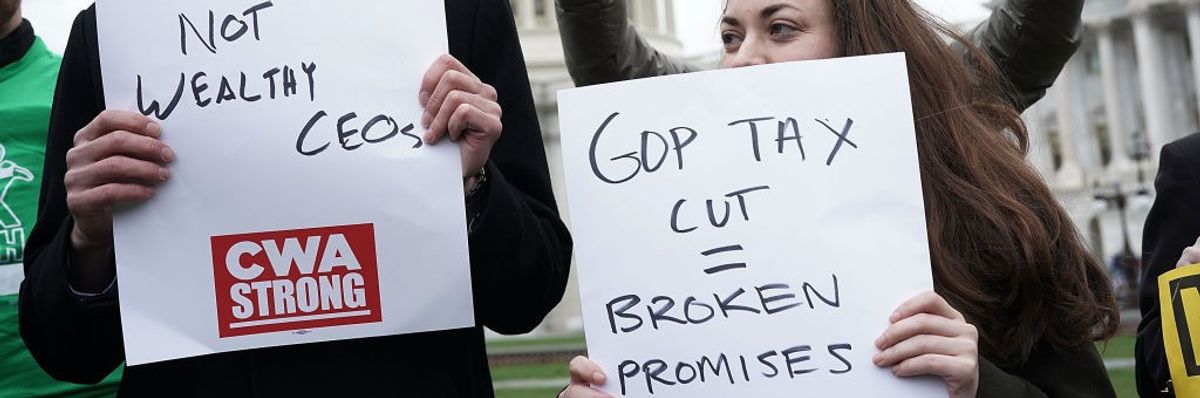 Activists demand Congress repeal the Tax Cuts and Jobs Act
