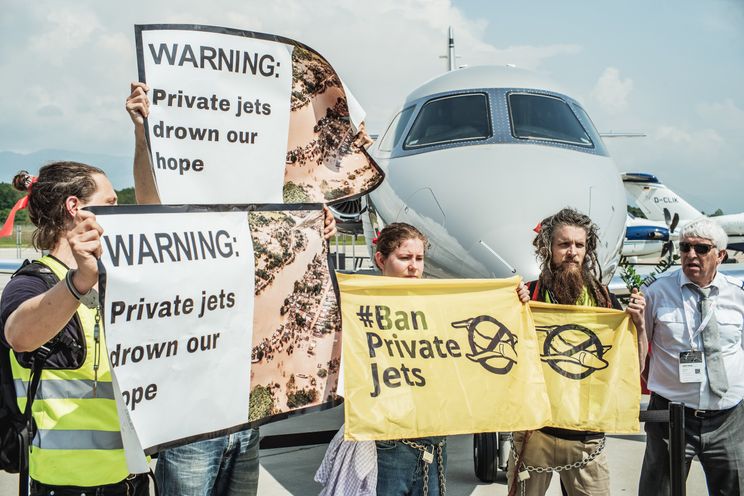 Geneva airport closed to flights as activists protest private jet fair