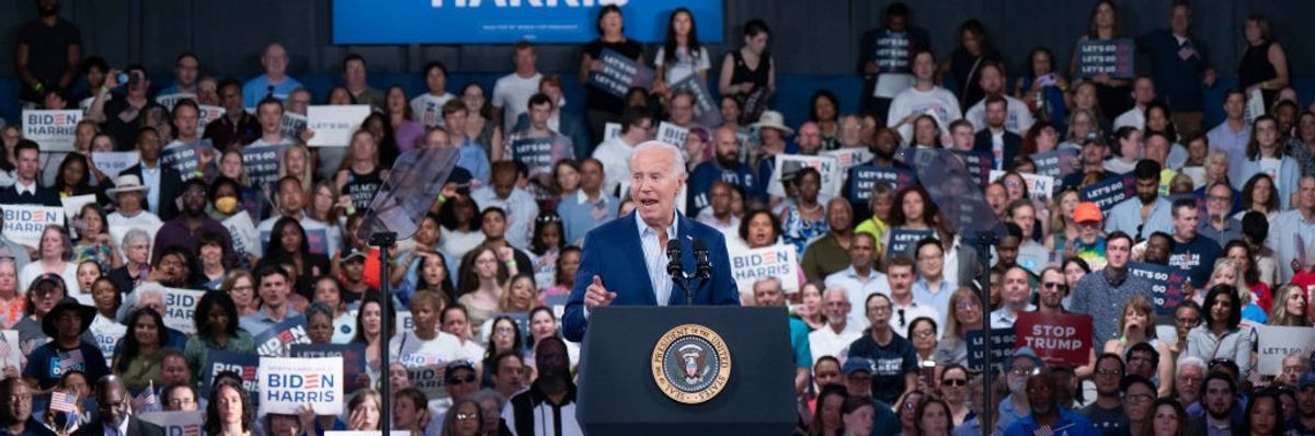 Biden speaks at a campaign rally