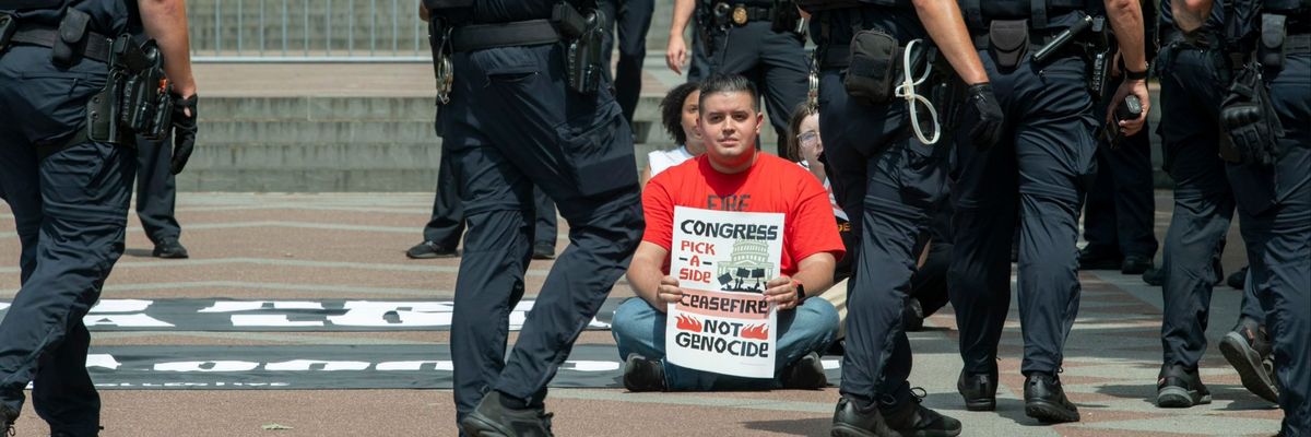 Capitol police move to arrrest Debt Collective protesters 