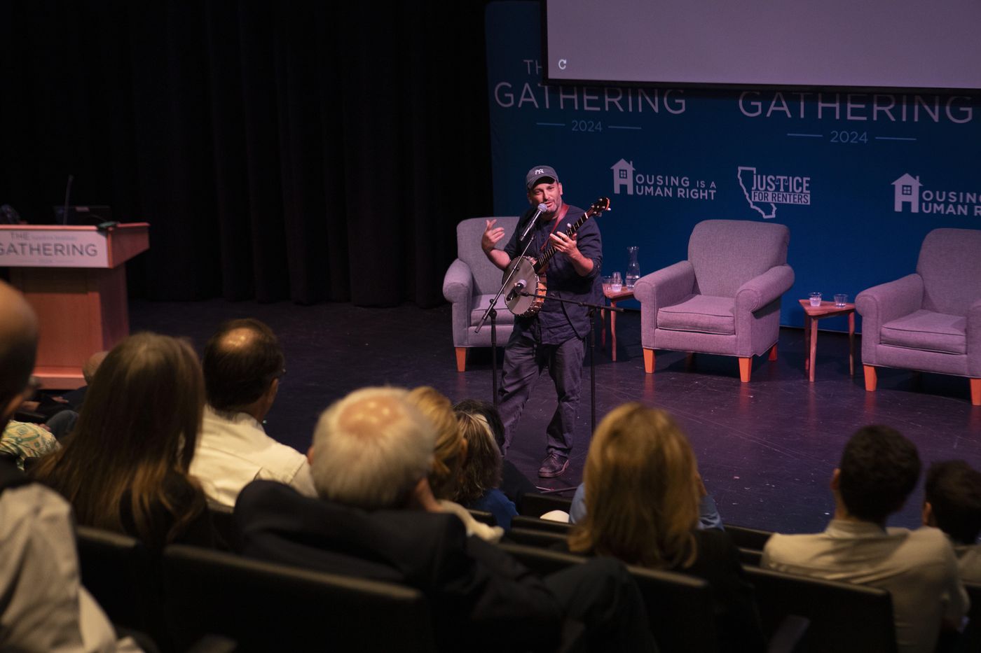 Filmmaker Josh Fox performs at The Sanders Institute Gathering