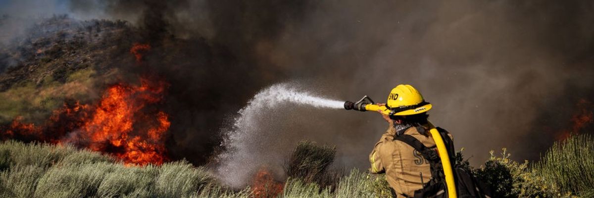 Fire crews battle the Gorman Brush Fire