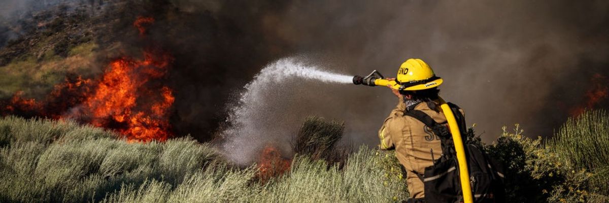 Fire crews battle the Gorman Brush Fire