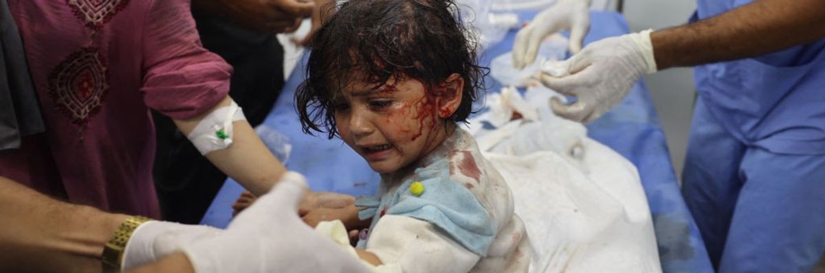 Girl wounded by Israel attack in Rafah