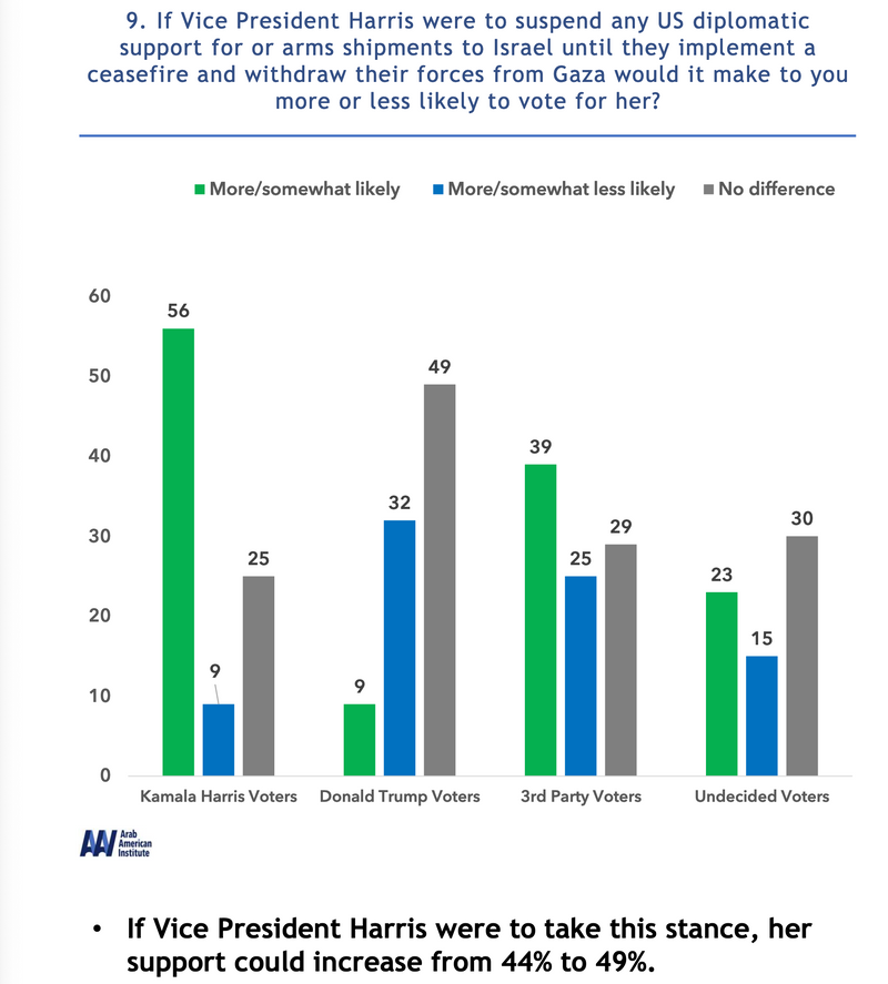 Poll Shows Voter Support for Harris Would Grow If She Backed Arms Embargo on Israel | Common Dreams