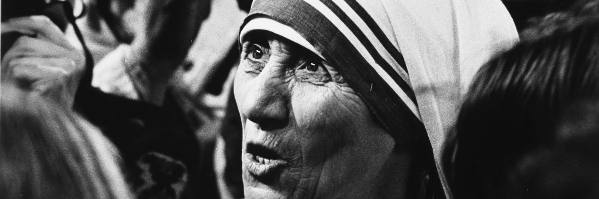 Mother Teresa winning the Nobel Peace Prize, beating out Donald Trump,  in Oslo.