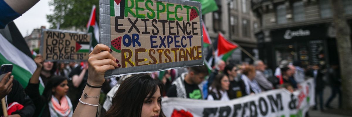 Pro-Palestinian activists from the Ireland Palestine Solidarity Campaign participate in the National March for Palestine