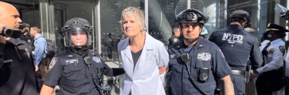 Sandra Steingraber arrested.