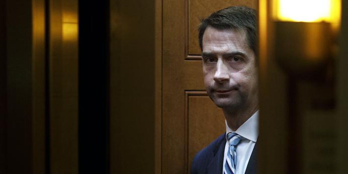 Senator Tom Cotton R Ark Enters A Senators Only Elevator Before Attending The Weekly Senate Policy Luncheon On June 25 201 ?id=32144620&width=1200&height=600&coordinates=0%2C0%2C0%2C16